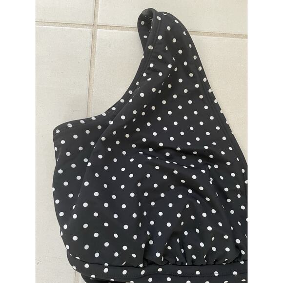 Lauren Ralph Lauren Swim One Piece Swimsuit Polka Dot Swimwear - Picture 3 of 10